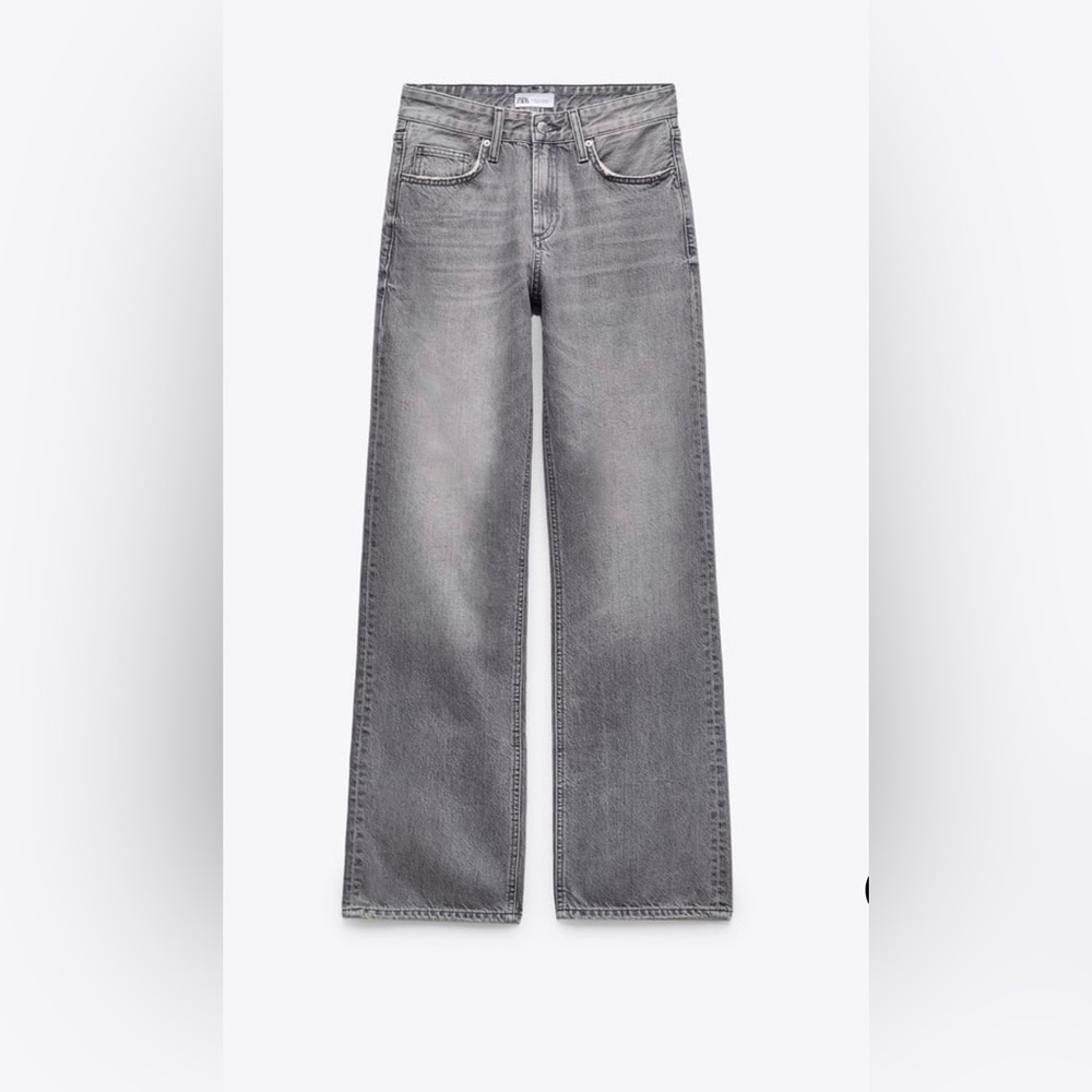 NEOT Zara Mid Rise Wide Leg Light Wash Gray Jeans Womens Size 42 US 10